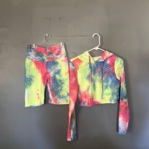 Zenana two piece crop top biker short set  nwot